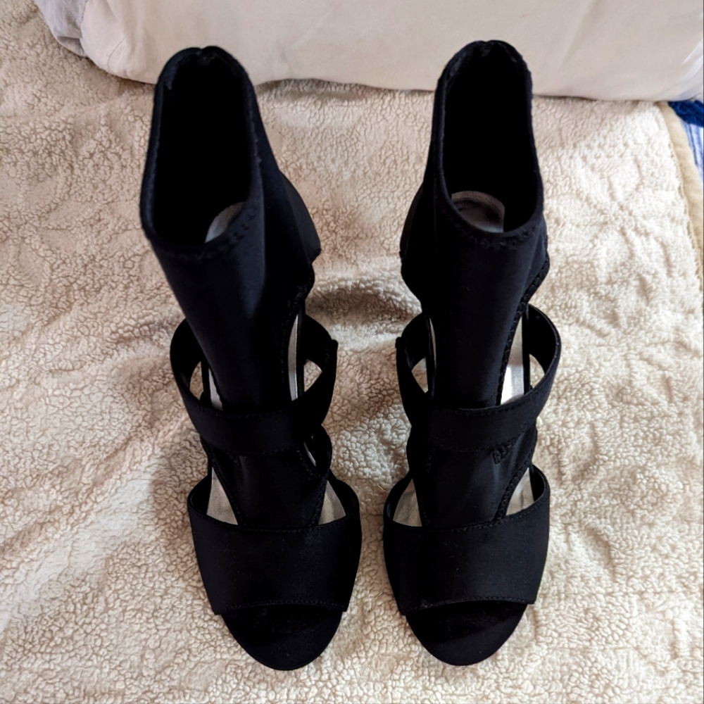 I.D. Required Black ankle top heels